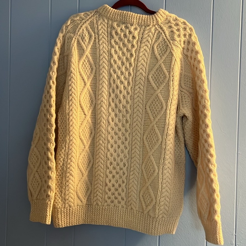Men's Crewneck Fisherman’s Sweater - Cream - Picture 4 of 7